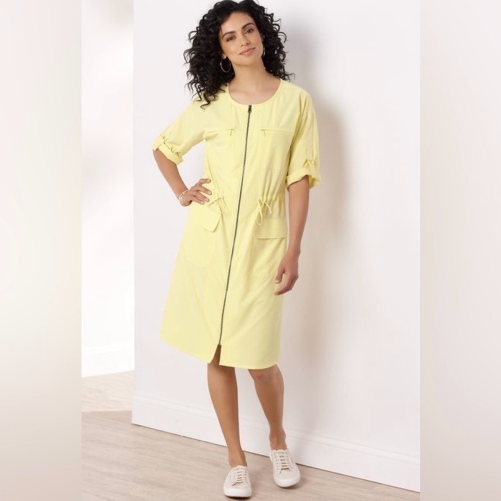 Soft Surroundings go lively traverse dress in lemon grass size medium 10-12 NEW
